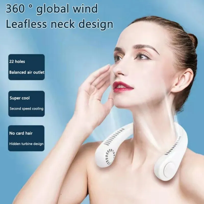 portable bladeless neck cooler – hands free 360° airflow usb rechargeable neck fan for indoor & outdoor use ~ 1200 mah portable bladeless neck cooler – hands free 360° airflow usb rechargeable neck fan for indoor & outdoor use ~ 1200 mah