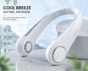 portable bladeless neck cooler – hands free 360° airflow usb rechargeable neck fan for indoor & outdoor use ~ 1200 mah