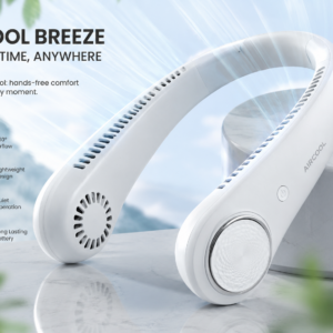 portable bladeless neck cooler – hands free 360° airflow usb rechargeable neck fan for indoor & outdoor use ~ 1200 mah